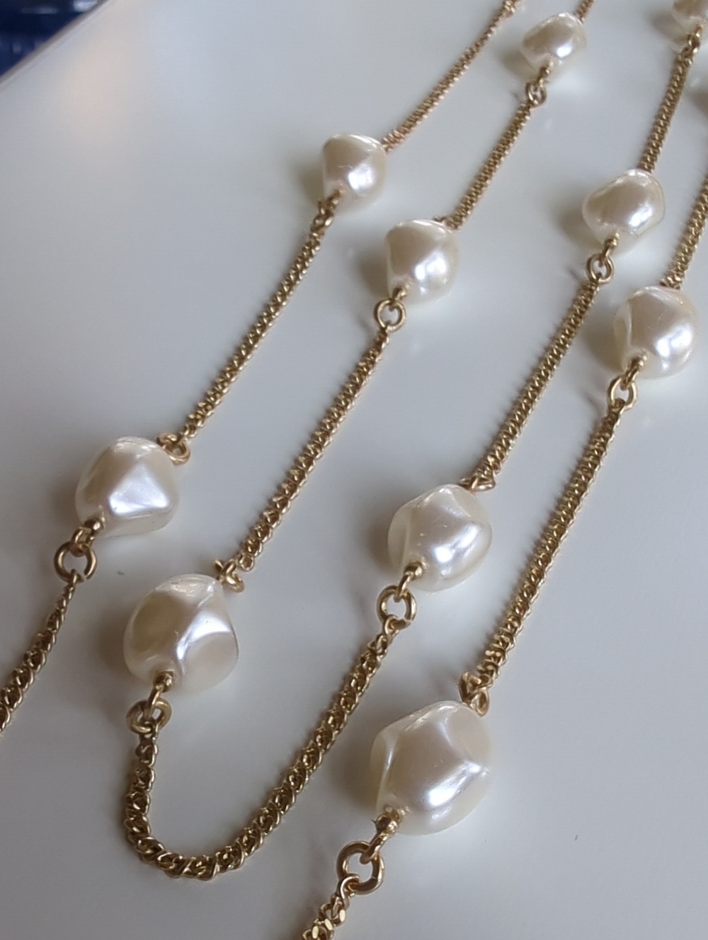 Charter Club Gold-Tone Faux Pearl Station Necklace, 42"-44" Adjustable - Picture 9 of 13